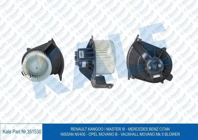 KALE 351530 Kalorifer Motoru Mercedes Benz Citan - Renault Kangoo / Master Iii - Nissan Nv400 - Opel Movano B - Vauxhall Movano Mk Ii Blower